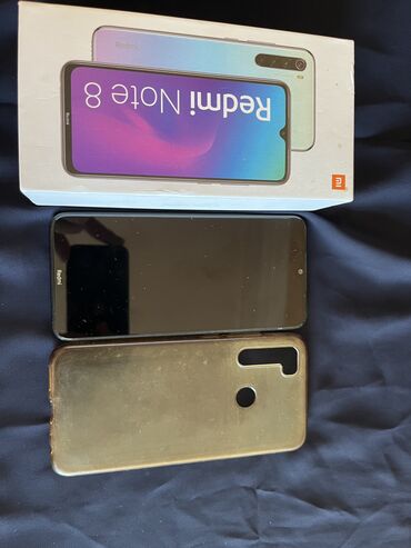 en ucuz airpods: Redmi Note 8 (2021), 64 ГБ, цвет - Черный, Отпечаток пальца, Face ID