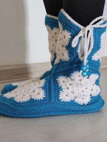 Домашние тапочки: Домашние тапочки, 38.5, Новый, цвет - Голубой, Самовывоз — 4