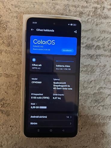 quba telfonlar: Oppo A3, 256 GB, rəng - Qara, Face ID — 5
