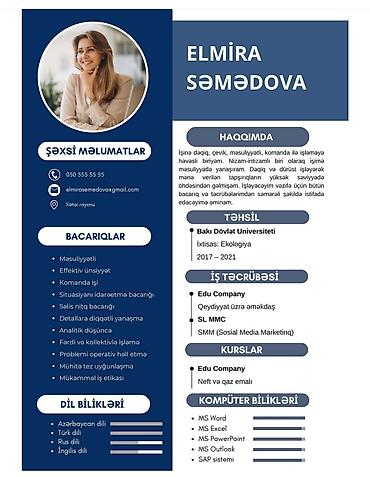 Digər xidmətlər: Peşəkar CV hazırlanması İşə qəbul zamanı ilk diqqət çəkən şey — 1