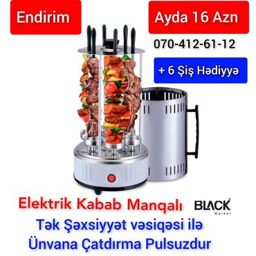 kabab manqali: Elektrikli Kabab Manqalı Tüstüsüz Rahat . KREDIT Tək şəxsiyyət