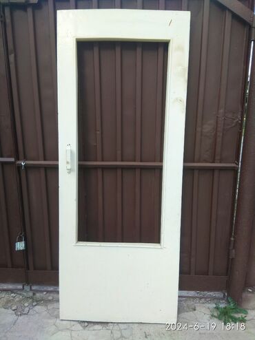 металлический двер: Дверь с окнами, Б/у, 200 *80