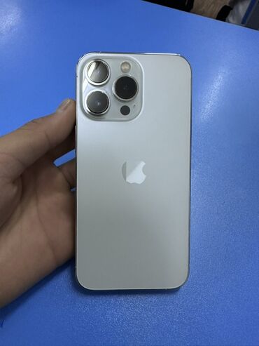 Apple iPhone: IPhone 13 Pro, Б/у, 256 ГБ, Серебристый, Чехол, 76 % — 1