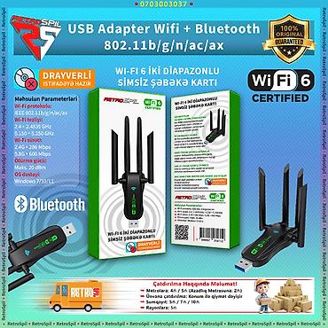 🚀 Yüksək sürətli internet bağlantısı üçün USB WiFi və Bluetooth lalafo.az -da 🚀 Yüksək sürətli internet bağlantısı üçün USB WiFi və Bluetooth