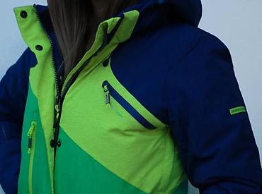 Ski jakne: Zimska/ski jakna – žensko - Trobojni dizajn: tamnoplava, limeta i — 2