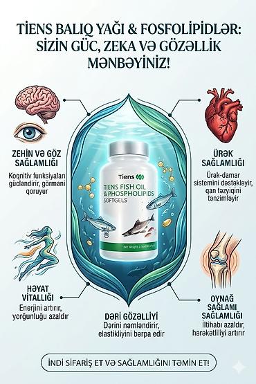 Məhsul: Tiens Fish Oil & Phospholipids Softgels Təsvir: - Balıq