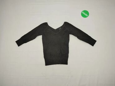 czarne bluzki z dekoltem: Sweatshirt, S (EU 36), condition - Good