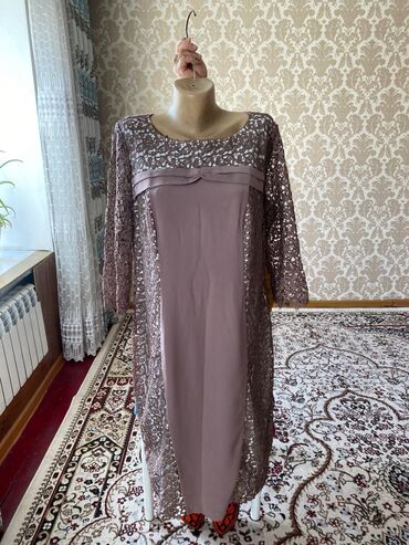 zhenskoe 52 razmer plate: Вечернее платье, Средняя модель, С рукавами, 6XL (EU 52)
