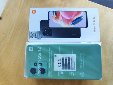 təzə telfonlar: Xiaomi Redmi Note 12, 128 ГБ, цвет - Зеленый, 
 Кнопочный, Отпечаток пальца