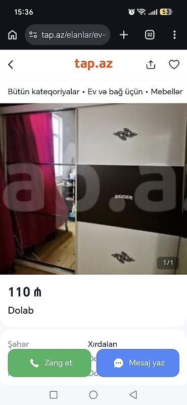 Şkaf – sürgülü qapılı - Material: laminat/MDFlam kombinasiyası - Rəng lalafo.az -da Şkaf – sürgülü qapılı - Material: laminat/MDFlam kombinasiyası - Rəng