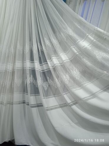 Шторы и занавески: Лен, С вышивкой, Изготовление на заказ, Новый, Для балкона, Для беседки, Для дачи — 8