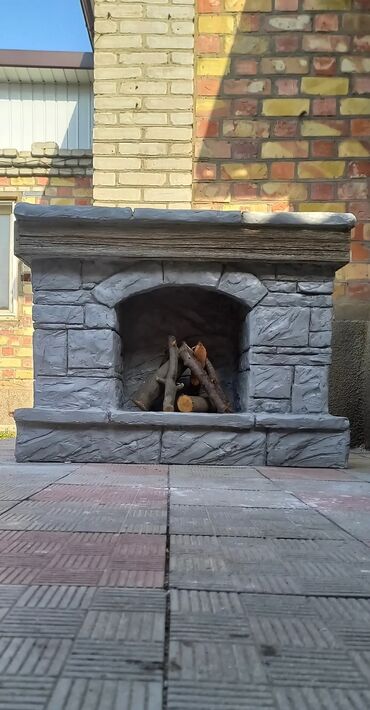 тандыр для шашлыка: Иммитация, декоративный камин/очаг из бетона под дикий камень