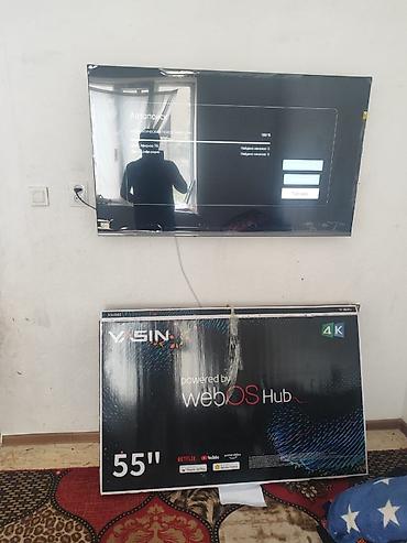 Телевизоры: Телевизор Smart TV с крупной диагональю (около 55–65"), тонкими — 4
