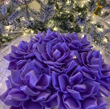 Цветы и букеты: Букеты из атласных лент - Розы ручной работы из плотных атласных лент — 5