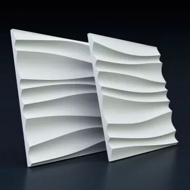 гипсовая лепнина: Гипсовые 3D панели "Волна двойная" для декорирования стен 50×50