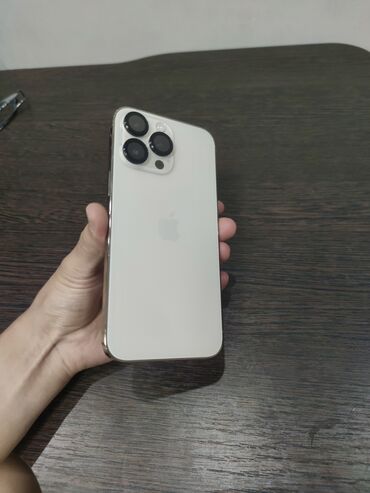 айфон 14 про макс копия: IPhone 14 Pro Max, Колдонулган, 128 ГБ, Ак, Коргоочу айнек, 100 %
