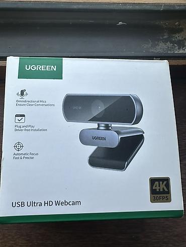 Аксессуары для ПК: UGREEN USB Ultra HD Veb Kamera – 4K 30FPS 2 ay işlənib ideal — 2