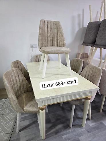 misar frez: Qonaq otağı üçün, Yeni, Açılmayan, Dördbucaq masa, 6 stul — 3