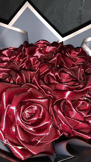 Товары для праздников: Атласные розы 🌹 Бишкек|Кант| Новопокровка. Розы из атласных лент долго — 2