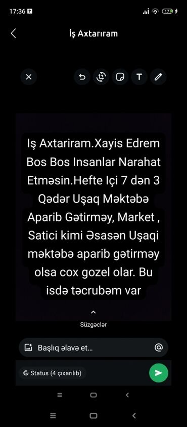 Медицина, фармацевтика: İş axtaran şəxs tərəfindən yerləşdirilən bu elan, əsasən uşaqların
