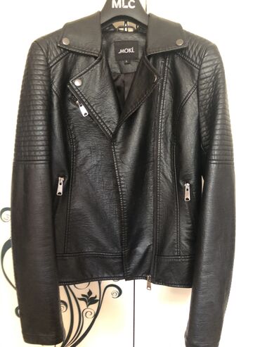 кожаный куртки мужской: Куртка M (EU 38), цвет - Черный