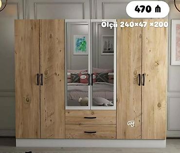 dolab parça: Yeni, 6 qapı, Güzgülü, Açılan, Düz dolab — 1