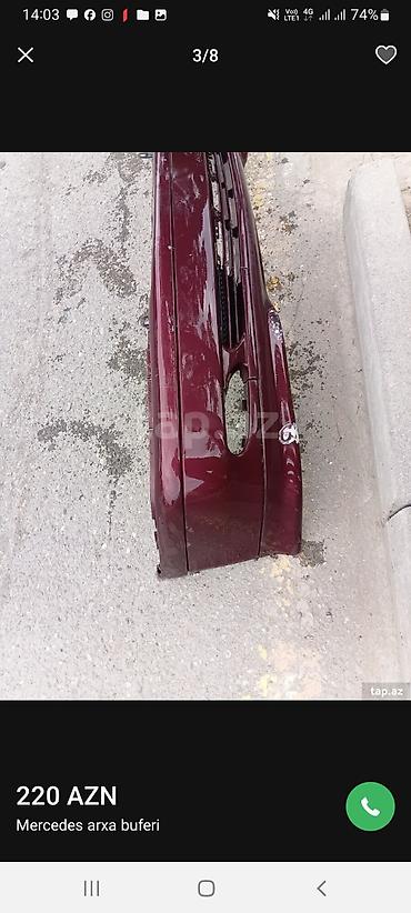 mersedes hissələri: Mercedes qabaq bufer - Rəng: tünd albalı/bordo - Material: plastik - — 3