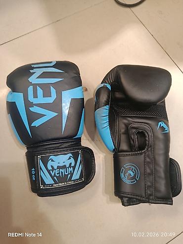 İdman və istirahət: Venum boks əlcəkləri – 10 oz - Rəng: qara-mavi - Material: sintetik — 2