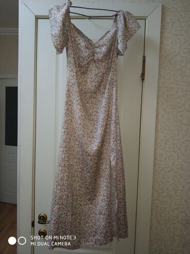 платье с вырезом: Вечернее платье, Классическое, Шифон, Без рукавов, 2XL (EU 44)