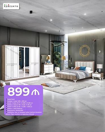 Yataq dəsti – modern dizayn Komplektə daxildir: - Çarpayı: 1 ədəd