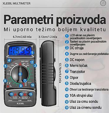 Multimetri: Prodajem nov i nekorišćen digitalni multimetar ANENG XL830L, izuzetno — 7