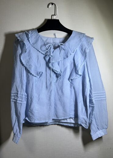 прозрачное женское нижнее белье: Блузка, Бохо, Однотонный, С воланами