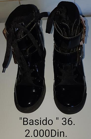 Gležnjače: Basido patike/gležnjače – broj 36 - Crne,veštačka lakirana koža sa — 7