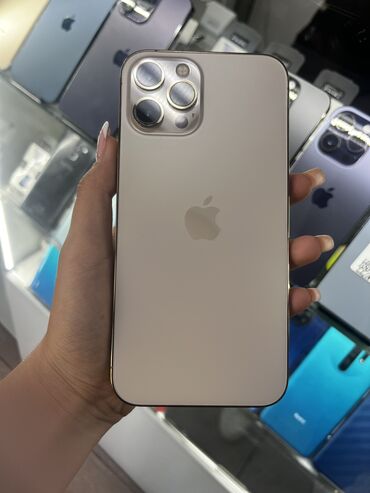 все телефоны в токмаке: IPhone 12 Pro Max, Колдонулган, 128 ГБ, Алтын, 83 %