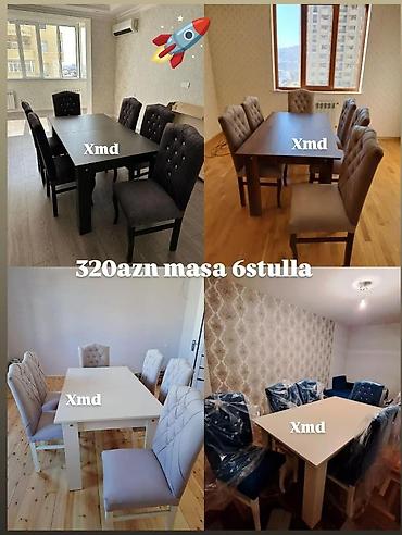 oyun stul: Masa + 6 stul dəsti - Dəst: 1 yemək masası və 6 ədəd yumşaq, düyməli — 2
