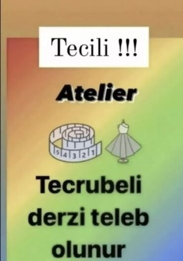 sumqayitda muhafize isi 2023: Dərzi tələb olunur, 1-2 illik təcrübə, Dəyişən qrafik, Aylıq ödəniş