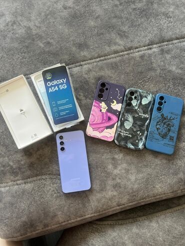 Samsung: Samsung Galaxy A54 5G, 128 GB, rəng - Bənövşəyi, Barmaq izi, İki sim kartlı, Face ID