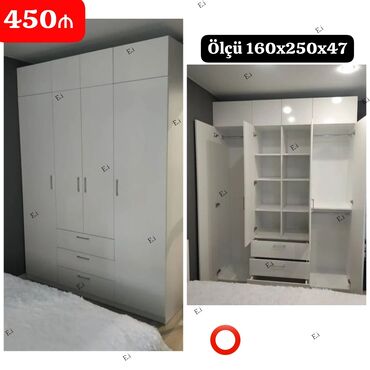 Mebel: Yeni, Açılan, 4 qapılı Qarderob, paltar dolabı