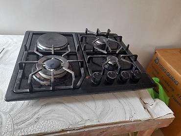 ev sobasi: 4 gözlü quraşdırılan qaz plitəsi - Kombinə edilmiş panel: 3 qaz ocağı — 2