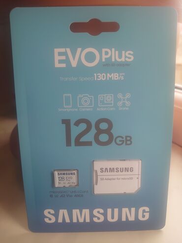 телефон fly evo tech 4: Samasung Evo Plus 128GB. Filippin istehsalı original yaddaş kartı