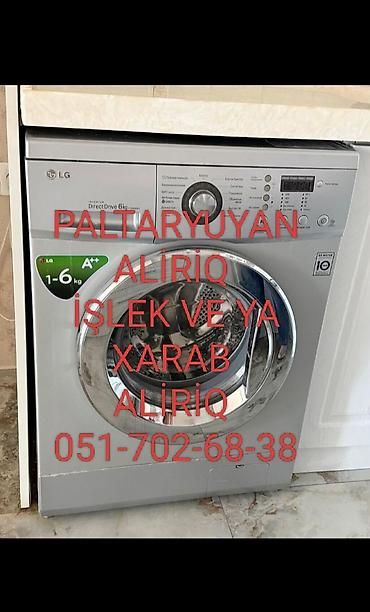 Qabyuyan maşınlar: Paltaryuyan maşın LG, 6 kq, İşlənmiş, Avtomat, Qurutma var, Kredit yoxdur, Ünvandan götürmə, Pulsuz çatdırılma, Ödənişli çatdırılma — 1