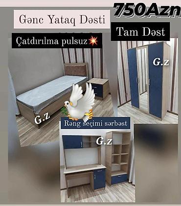 yumurta gence: Oğlan və qız üçün, Yeni, Təknəfərlik çarpayı, Yazı masası, Dolab, 2 tumba — 1