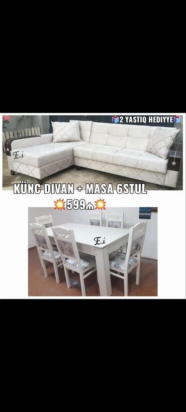 Divan və masa dəstləri: Yeni, Künc divan, Qonaq otağı üçün, Açılmayan, Türkiyə — 11
