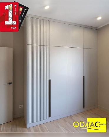 Yeni, 3 qapılı, Kredit, Boz, Taxta, Açılan, Düz dolab