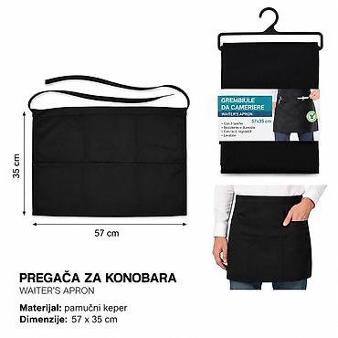 KMT Kecelja crna 5200592 Praktična crna kecelja za svakodnevnu