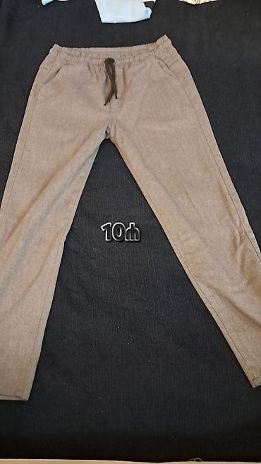 ayaqqabı kişi ucun: Unisex qəhvəyi-boz rəngli şalvar - Model: məktəb geyimi - Material — 2