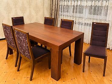 Qonaq otağı üçün, İşlənmiş, Kvadrat masa, 6 stul