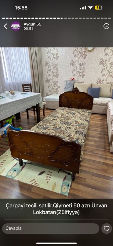 işlənmiş carpayı: İşlənmiş, Təknəfərlik çarpayı
