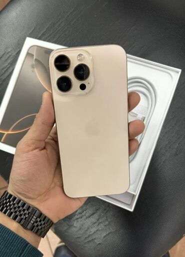 world telecom iphone 12 pro: IPhone 16 Pro Max, 128 GB, Desert Titanium, Zəmanət, Barmaq izi, Simsiz şarj