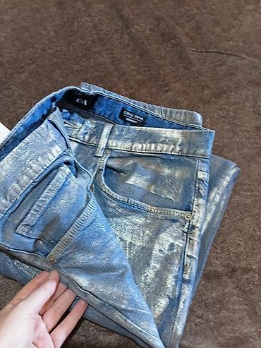 aksa: C&A ženske farmerke – Iconic Straight, srebrni metalik premaz l/xl — 8